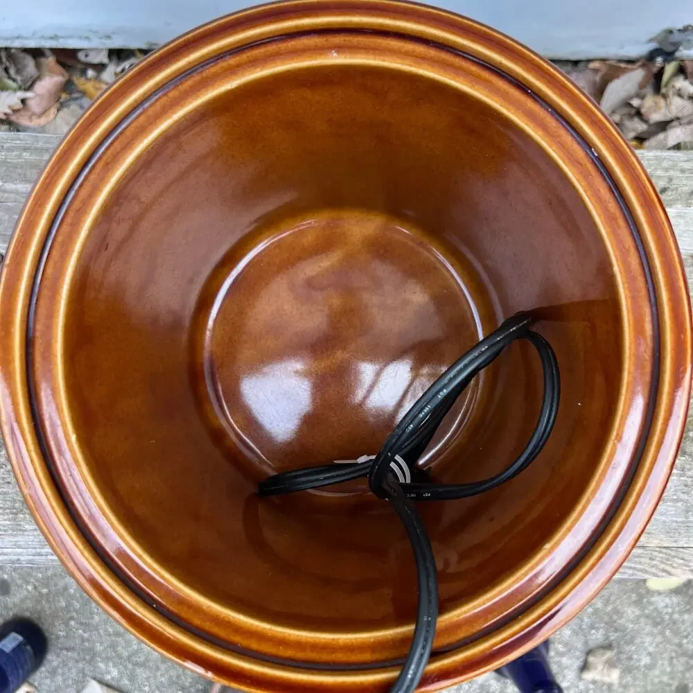 Vintage MCM Rival Crock Pot Slow Cooker Flame Orange Model 3100/2 3.5 Quart
